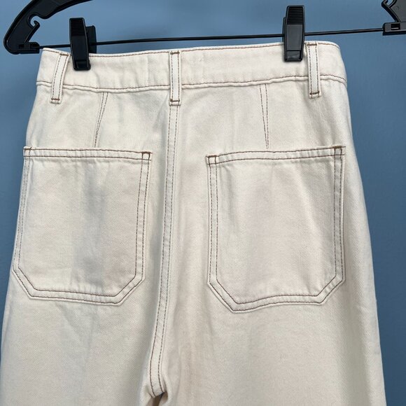 Reformation Lexi High Rise Wide Leg Jeans – Ivory – Size 24 - Picture 7 of 16